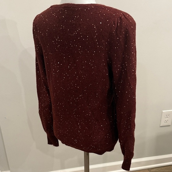 LOFT XS Women's Burgundy Sweater - Picture 7 of 10